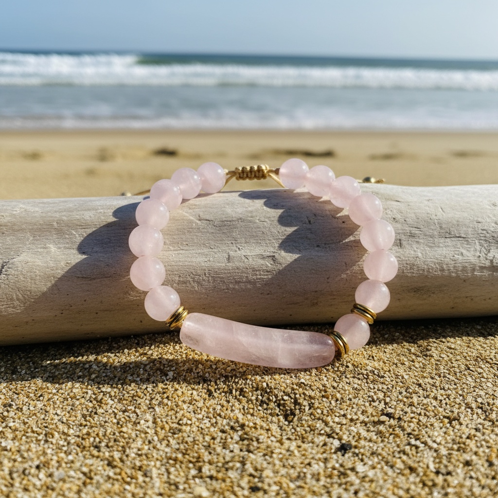 Self-Love Rose Quartz Bracelet, Heart Chakra Accessory